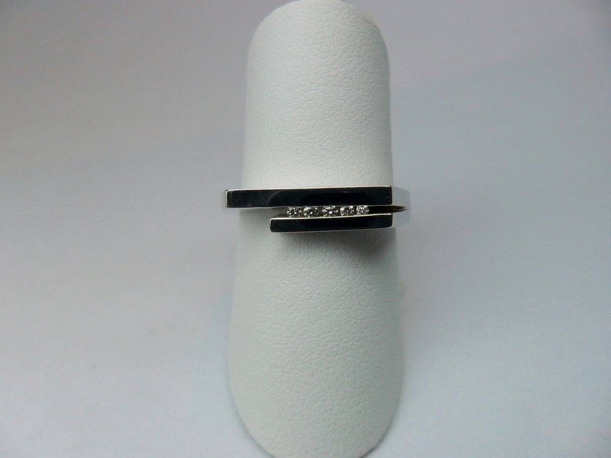 Streepring Witgoud 5st.